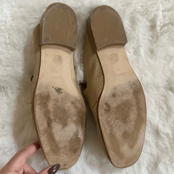 FREE PEOPLE 41 / 9.5 10 At Ease Embossed Suede Slip On Cafe Taupe Loafer Mules - Picture 7 of 15